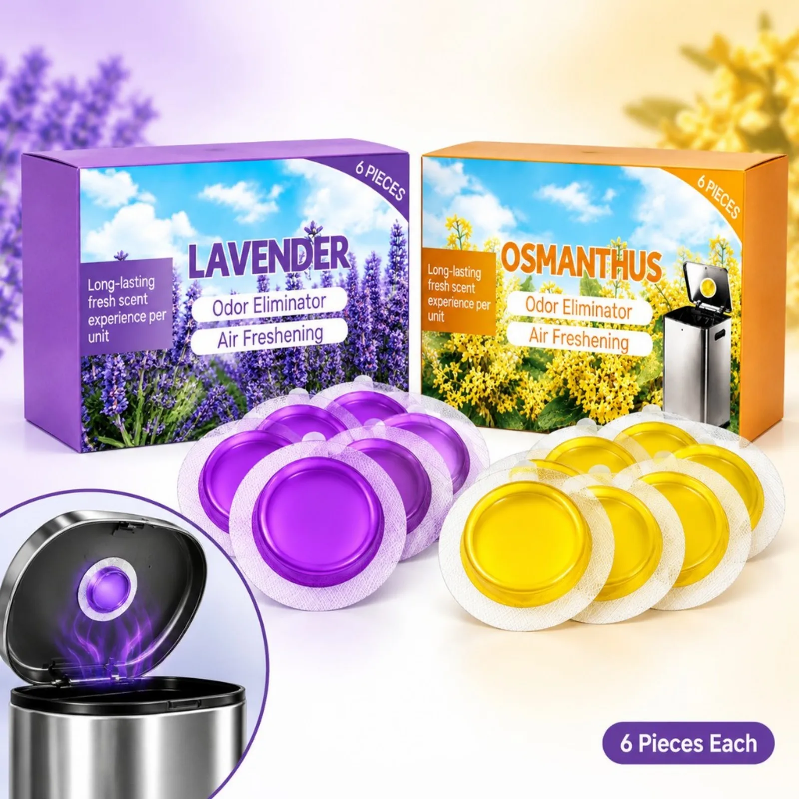 Aliexpress 6/12pcs Trash Can Deodorizer Lavender Osmanthus Long Lasting Floral Scent Odor Removal Air Freshener for Indoor Kitchen Bathroom - Aliexpress Deal