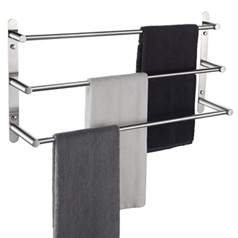 

Bath Towel Bars Stainless Steel Bathroom 3-Tiers Ladder Towel Rack Wall Mount Towels Shelves Brushed Nickel B5002BR-L24