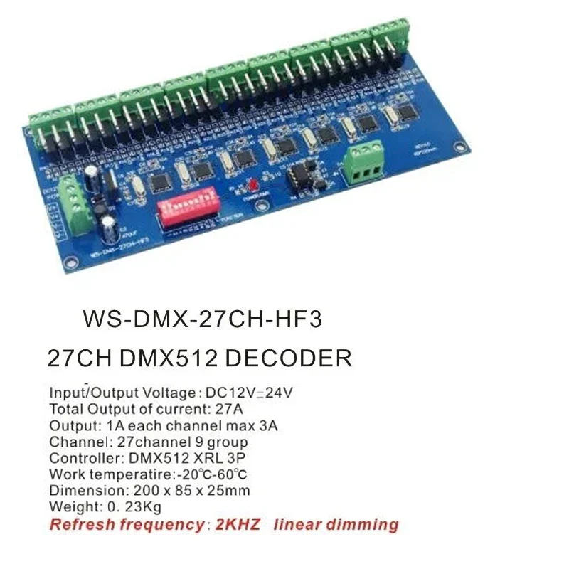 18CH/24CH/27CH/36CH/40CH DMX RGB RGBW LED-controller DMX512-decoder