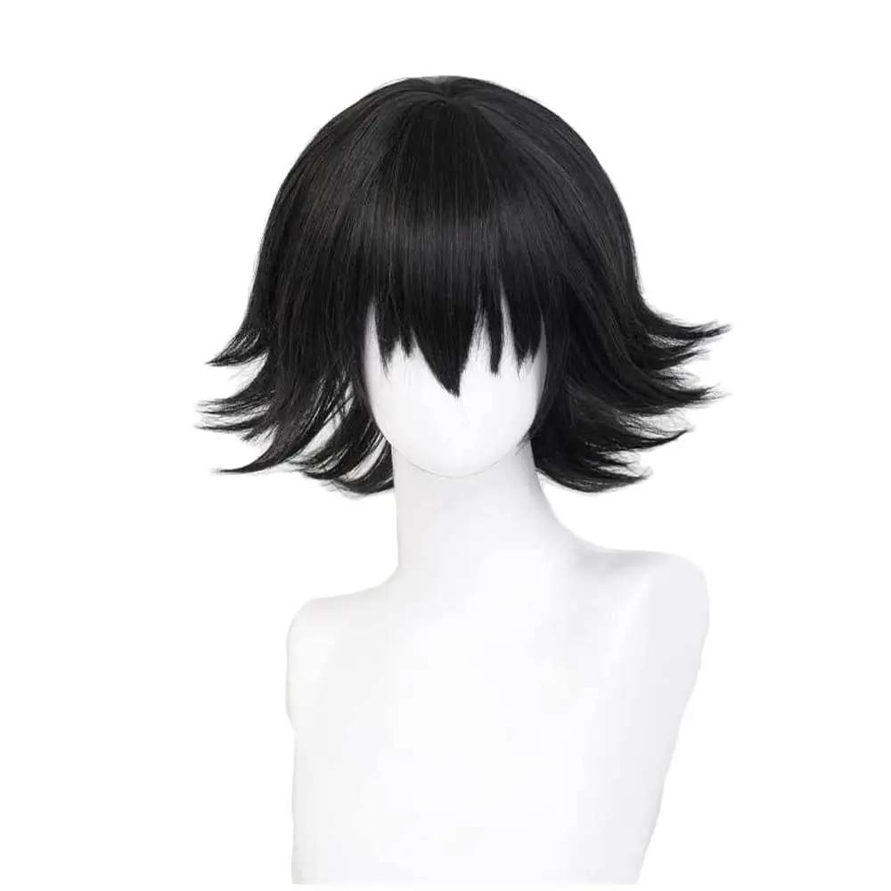 Anime Detective Rampo Edogawa Ranpo Edogawa Wig Black Short Curly Party Hair Halloween Cosplay Props Accessory