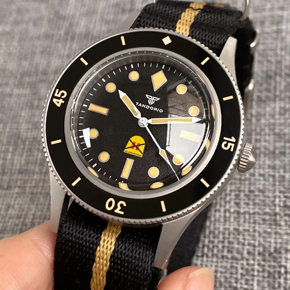 

New Tandorio NH35A Automatic Watch for Men 50 Fathoms Ghost Dial Luminous 200m Waterproof Bubble Sapphire Sandblasted 40mm