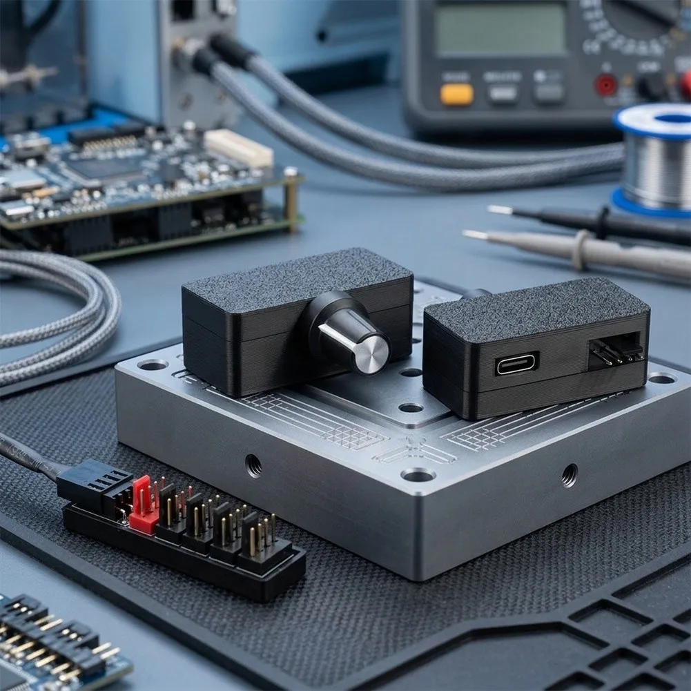 12V For PWM Fan Controller for Type-C Powered Systems 5V to 12V 4-Pin Connector Compact 45x22x18.5mm Black Unit