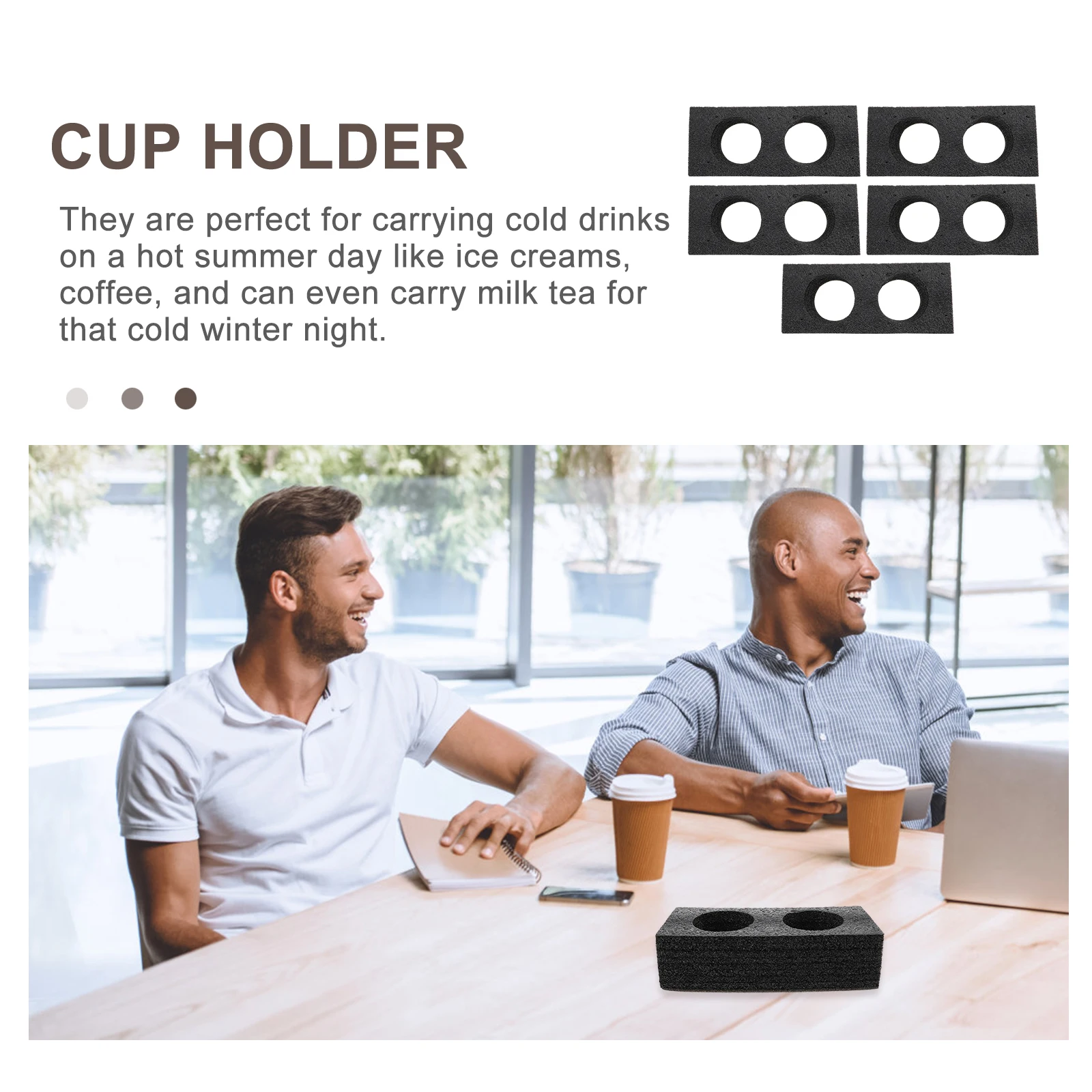 

5 Pcs Cup Holder Tray for Milk Tea Coffee Packing Food Grade Drink Carrier Boxes Practical Takeout Beverages Outdoor