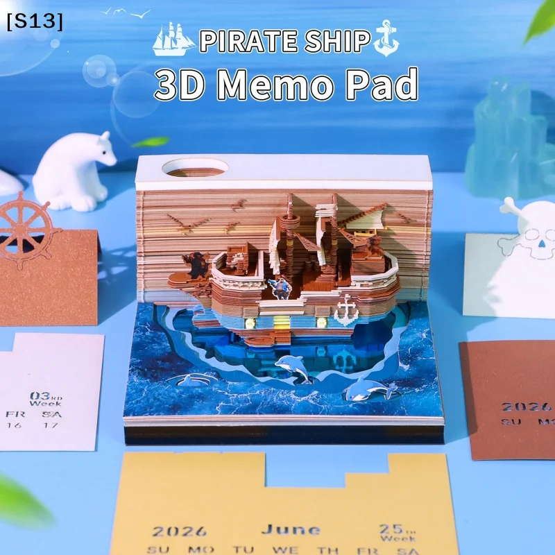 タイムピースカレンダー-2026-デスクカレンダー-ledライト付き-3dティアアウェイカレンダー-ペーパーカービングアート-メモパッド-メモ帳-ギフト-クリスマス[q]
