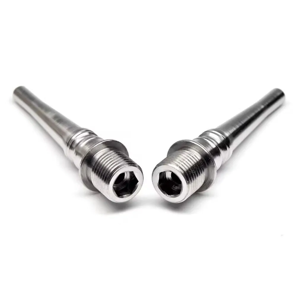 2 Pieces Bicycle Titanium Alloy Pedal Spindle Axles Ultralight TC4 GR5 Titanium Pedal Shaft For Shimano XT540/9000 For SLX