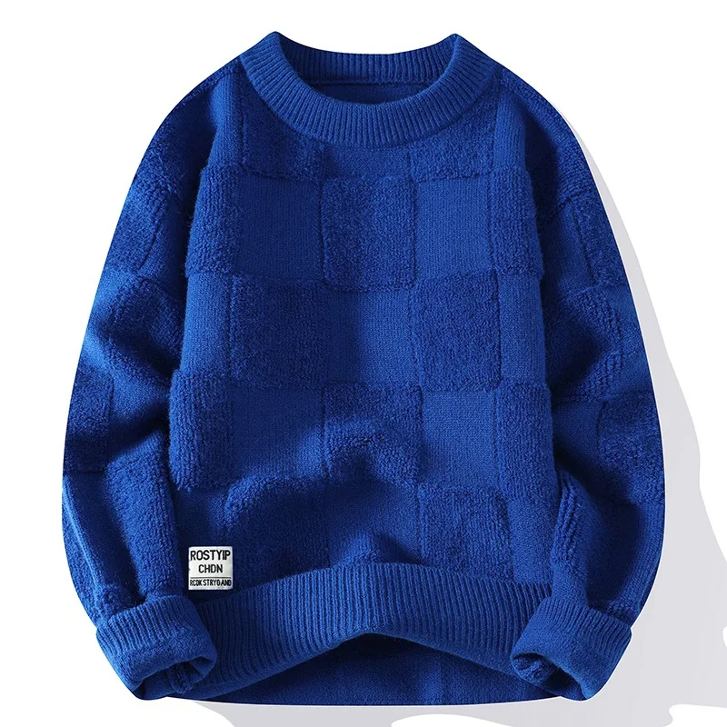 New Men's Pullover Knitted Sweater Autumn and Winter Crew Neck Men's Warm Pullover Sweater