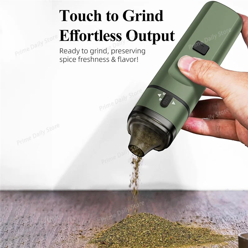Portable Auto Grind Electric Herb Grinder One-Touch Grinding Up To 1.5G Automatic Dry Spice Mill Machine