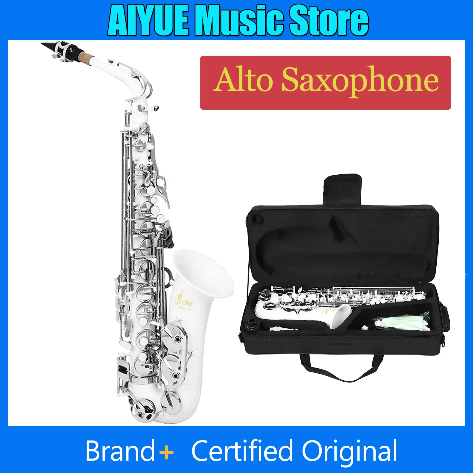 

SLADE E-flat альт-саксофон из латуни для профессиональных выступлений, корпус трубки саксофона в комплекте с деталями и аксессуарами для саксофона