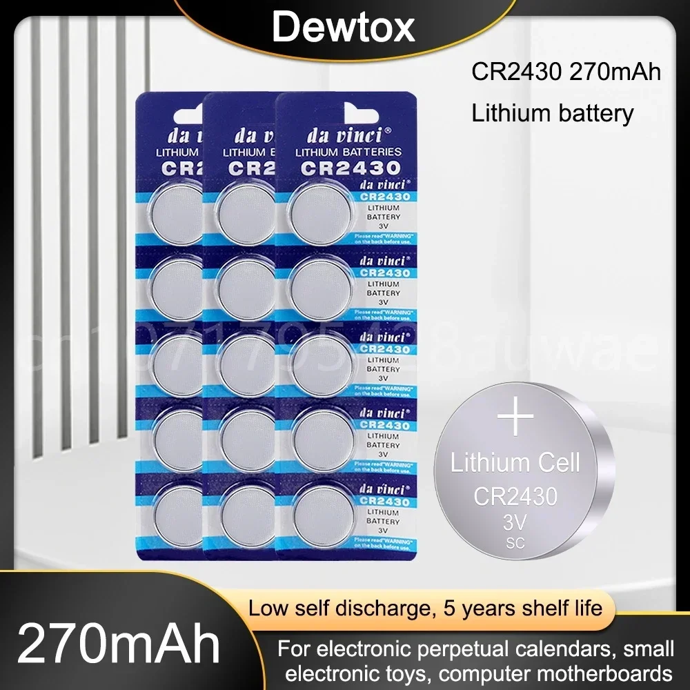 20-200 قطعة 3 فولت بطارية ليثيوم أيون زر CR2430 DL2430 BR2430 ECR2430 KL2430 KCR2430 عملة بطاريات لعبة آلة حاسبة