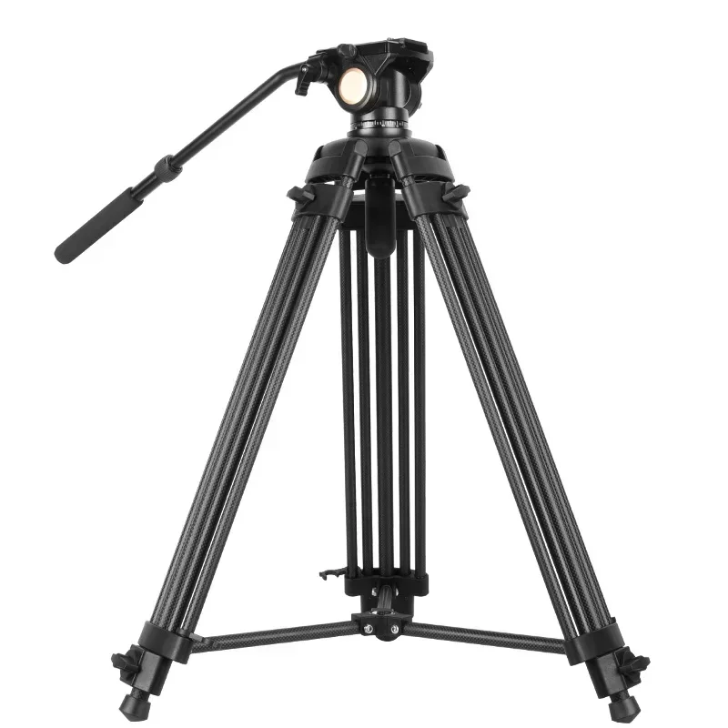 Best QZSD Q880C Professional Carbon Fiber Camera Tripod 158&193cm Telescopic Legs Heavy Duty 10kg Load Stand For Vlogging