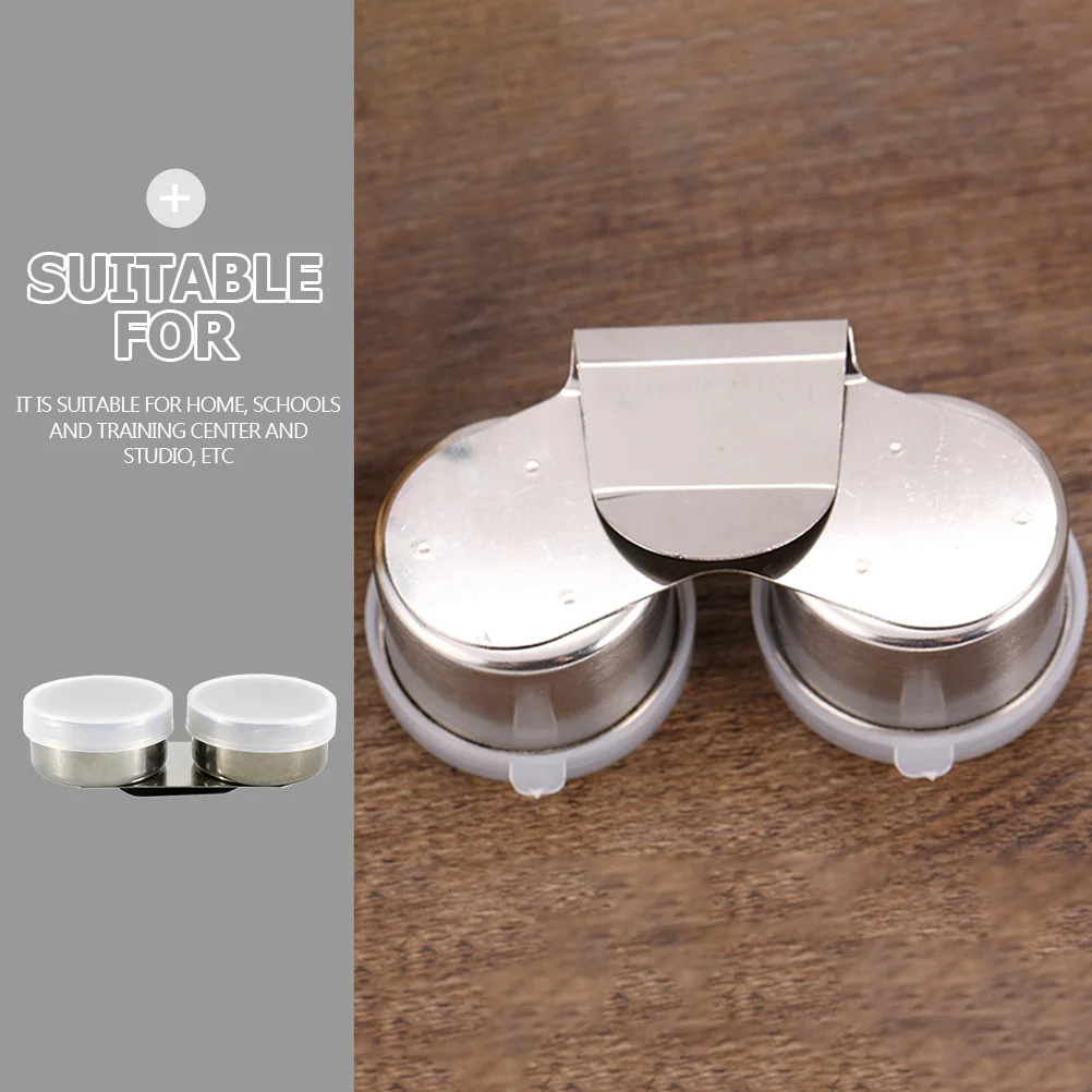 

2Pcs Painting Oil Pot with Lids Stainless Steel Pen Brush Washing Pot Container for Color Mixing Artists Supplies