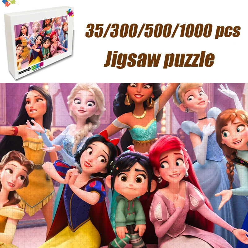 

Disney Princess Mini Wooden Puzzle Creative Diy Sonic Model Assembled Jigsaw Puzzle Educational Toys for Kids Birthday Gifts