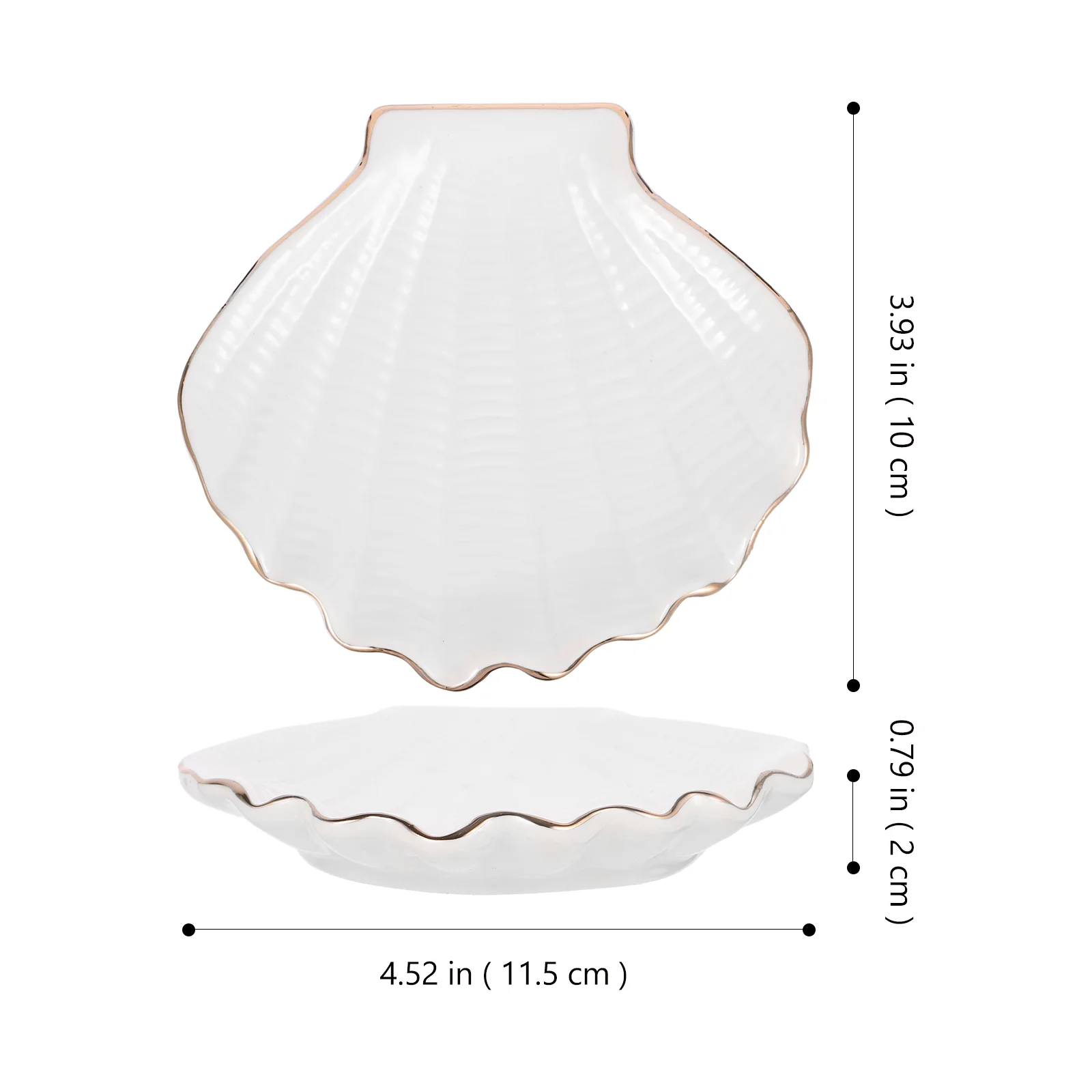 Shell Jewelry Plate Desktop Office Accessories Show Rack Ceramics Conch Shaped Tray Dish Bride