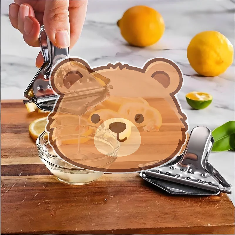 Easy Operation Hand Press Lemon Tongs Stainless Steel Rustproof Silver Clip for Household Kitchen Bar Party Use