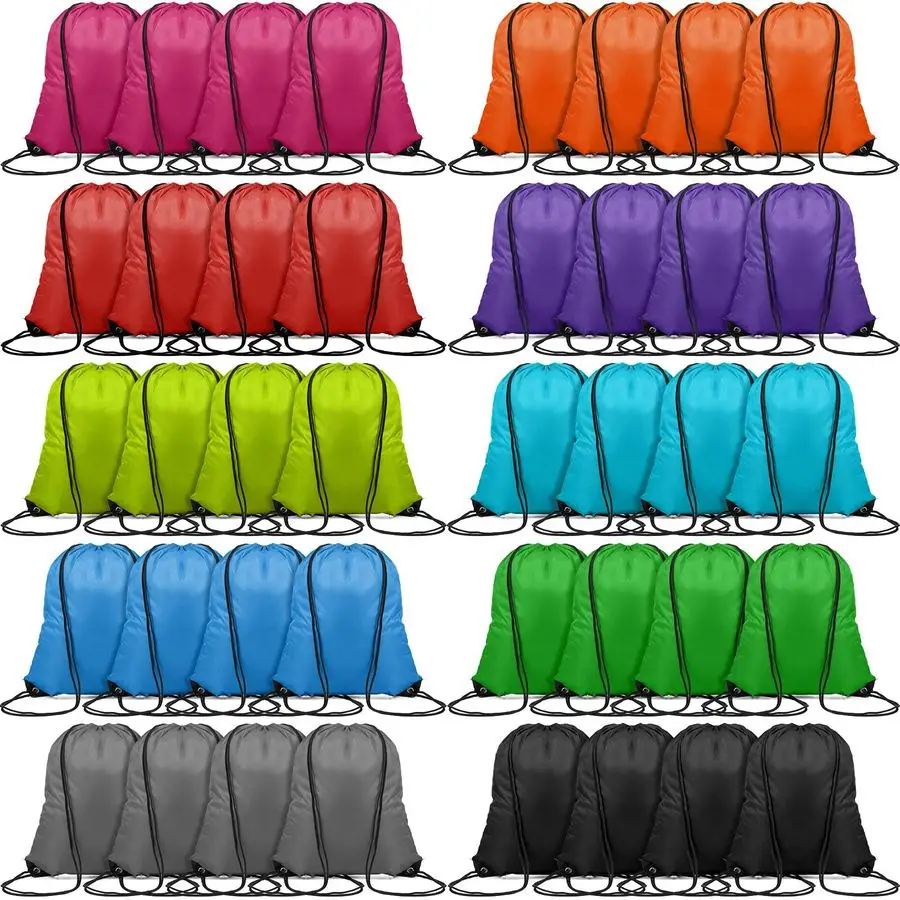 

Сумки-мешки на шнурке для спортзала, портативные, из полиэстера, без принта, для спорта, путешествий, подарков, хранения, DIY