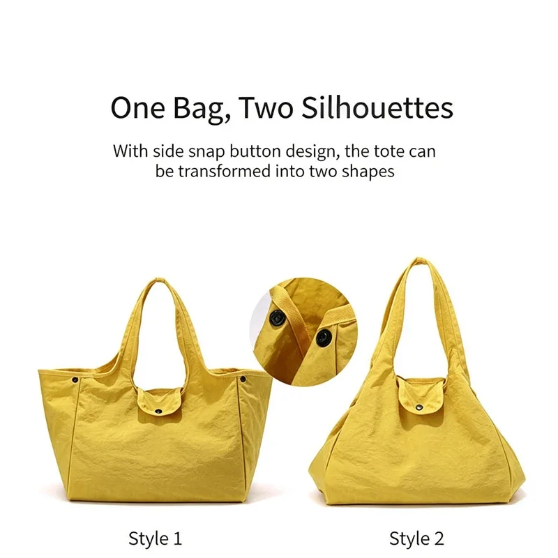 Convertible Shape Dumpling Wing Style Shoulder Bag,Solid Color Large Capacity Shape-Shifting Tote Bag,Women Lightweight Handbag