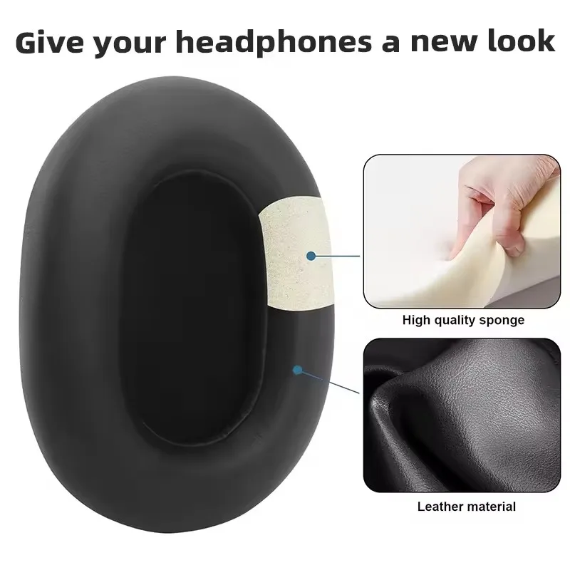 Almohadillas de repuesto para auriculares Sony WH 1000XM5, accesorios, almohadillas para auriculares, piezas de reparación de almohadillas para los oídos, cuero proteico