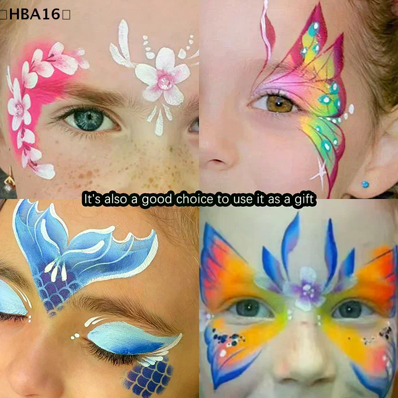 

Набор из 8 многоразовых трафаретов для рисования на лице и татуировок, ажурные художественные трафареты для рисования, шаблоны для татуажа бровей, для косплея