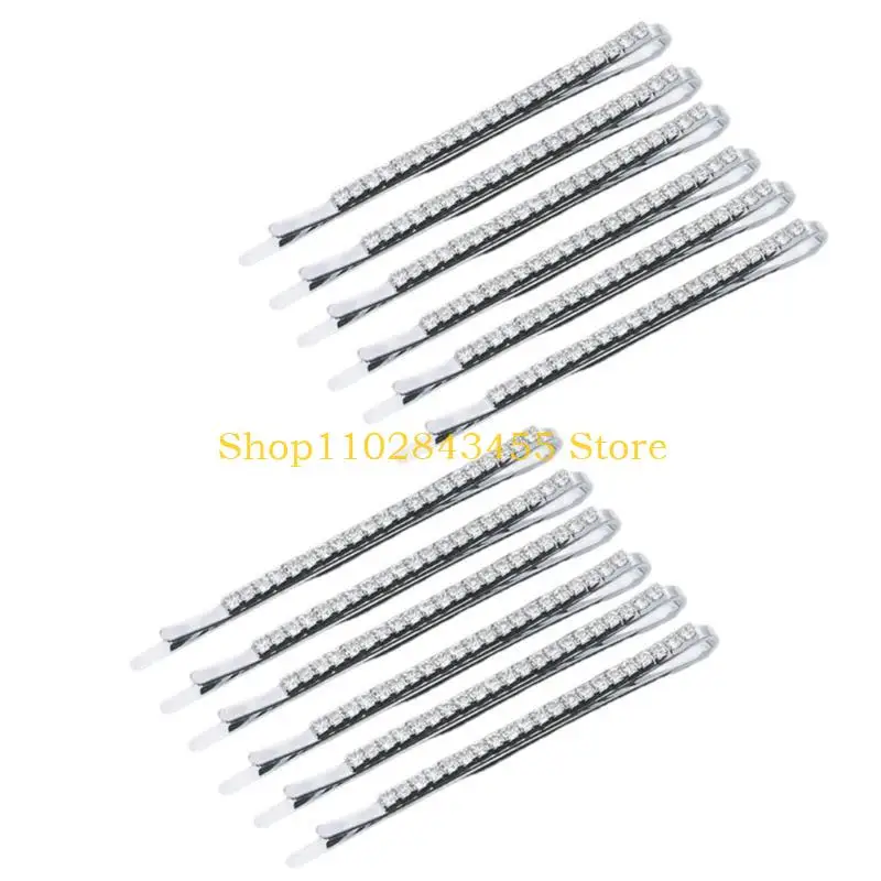 

49MC 12pcs Rhinestones Hair Clip Stylish Retros Personality Hair Pin Sweet Hairpin for Weddings and Everyday Elegances