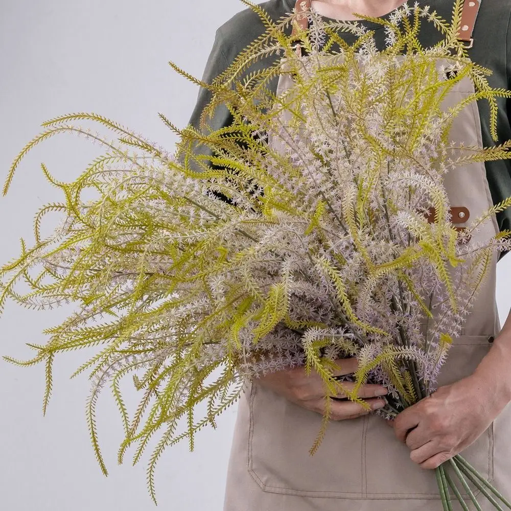 Rama de salvia Artificial realista, simulación de plástico de tacto Real, hierba de cerdas verdes, planta falsa resistente a los rayos UV para sala de estar