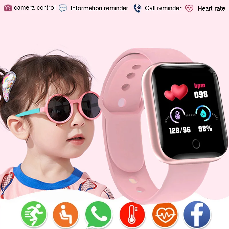 Reloj conectado Digital inteligente para niños, reloj con recordatorio de llamadas, conteo de pasos, monitoreo de frecuencia cardíaca para niños,