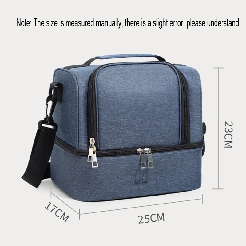 1 قطعة أكياس الغداء المعزولة سعة كبيرة قابلة لإعادة الاستخدام حقيبة تخزين مع حزام الكتف تخزين المواد الغذائية والمشروبات