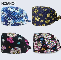 Cartoon Printed Women's Surgical Cap, 100% Pure Cotton Dental Cap, Beauty Salon Breathing and Cleaning Cap, Laboratory Work Cap