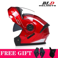 Motorcycle Helmet Dual Lens Modular Helmets Flip up Motocross Helmet With Sun Visor Racing Moto Capacete Riding Safety Casco ECE