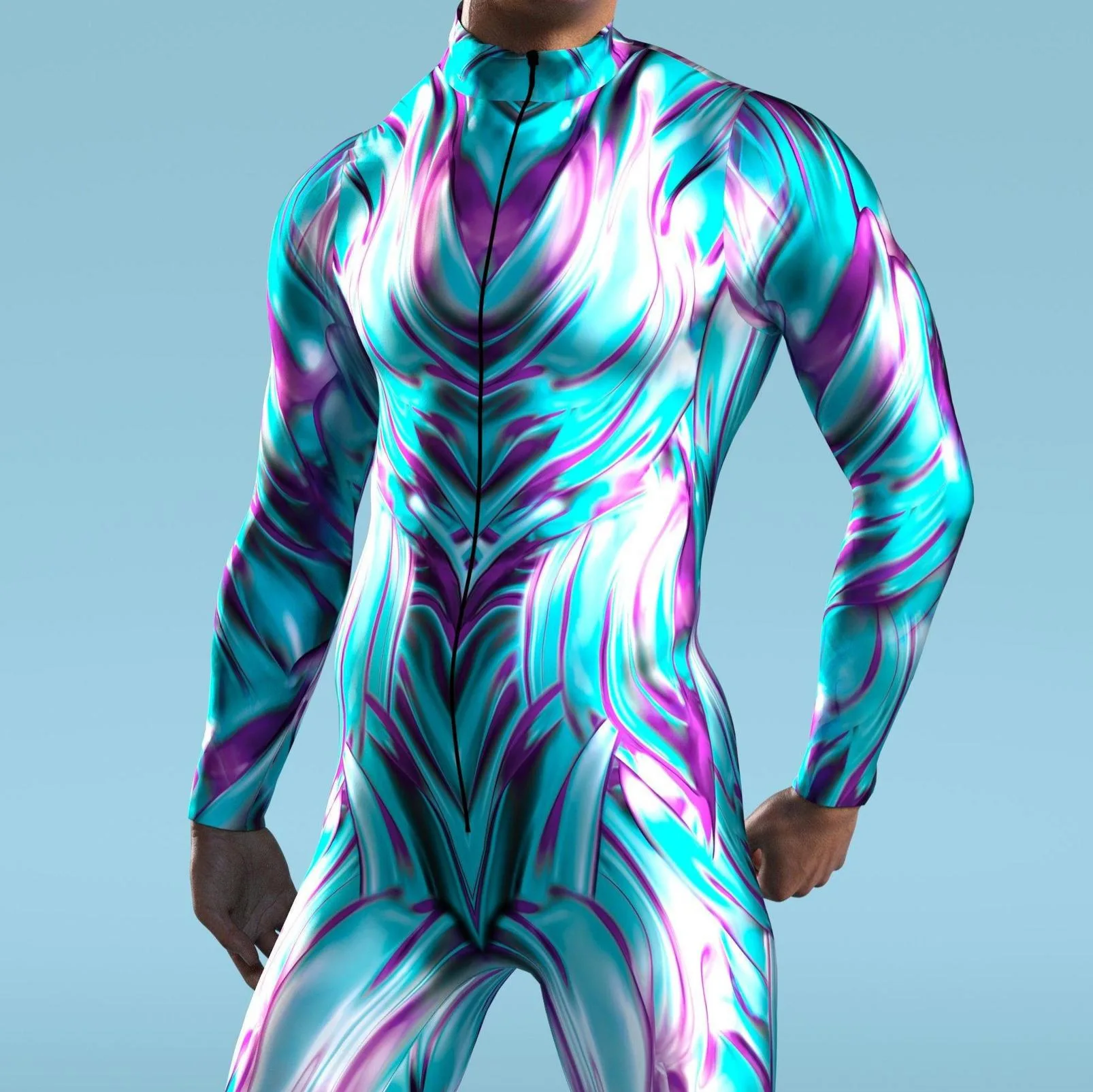 Mono con estampado 3D de Halloween para hombre, Body elástico con medias corporales, disfraz de Cosplay, peleles de leopardo, traje de fiesta Zentai CyberPunk