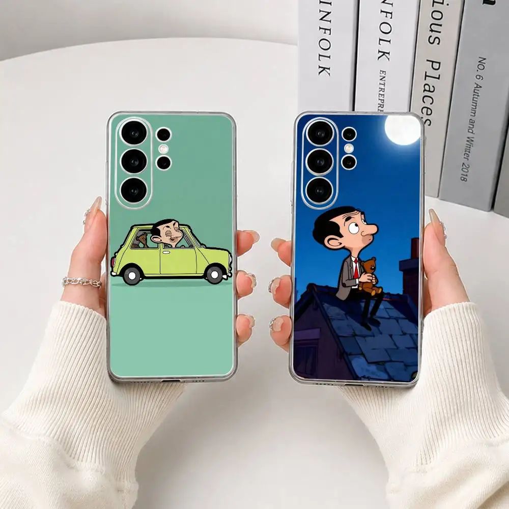 cartoon M-Mr. Bean-n  Phone Case For Samsung S25,Ultra,S24,S21,S22,S23,S30,Plus,Fe,Lite Transparent Cover