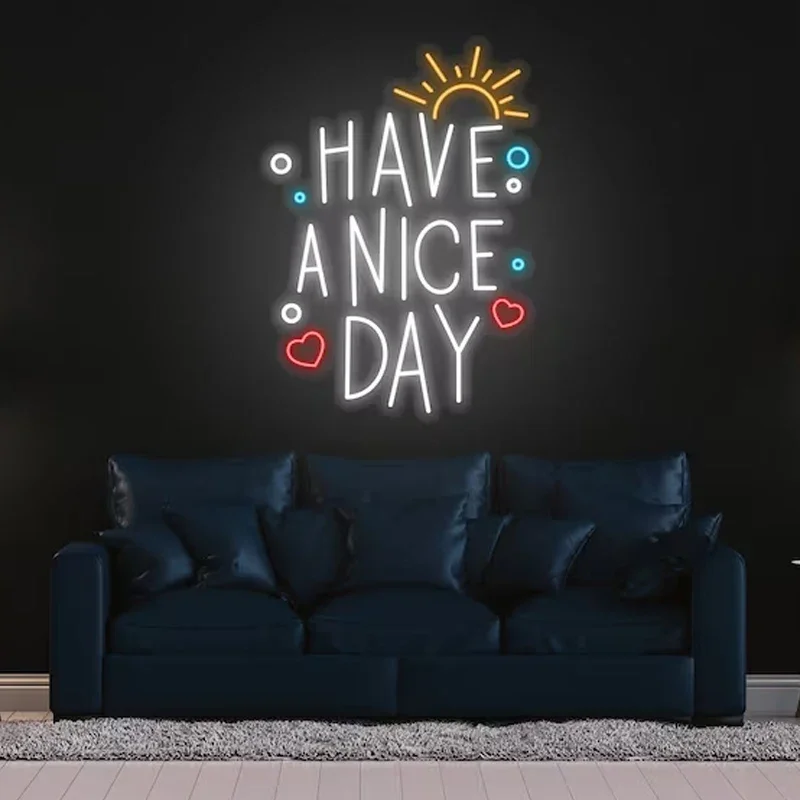 Custom Neon Sign Lets Party Neon Light Have A Nice Day Led Neon Design for Party Decor Room Wall Decoration Best Wishes