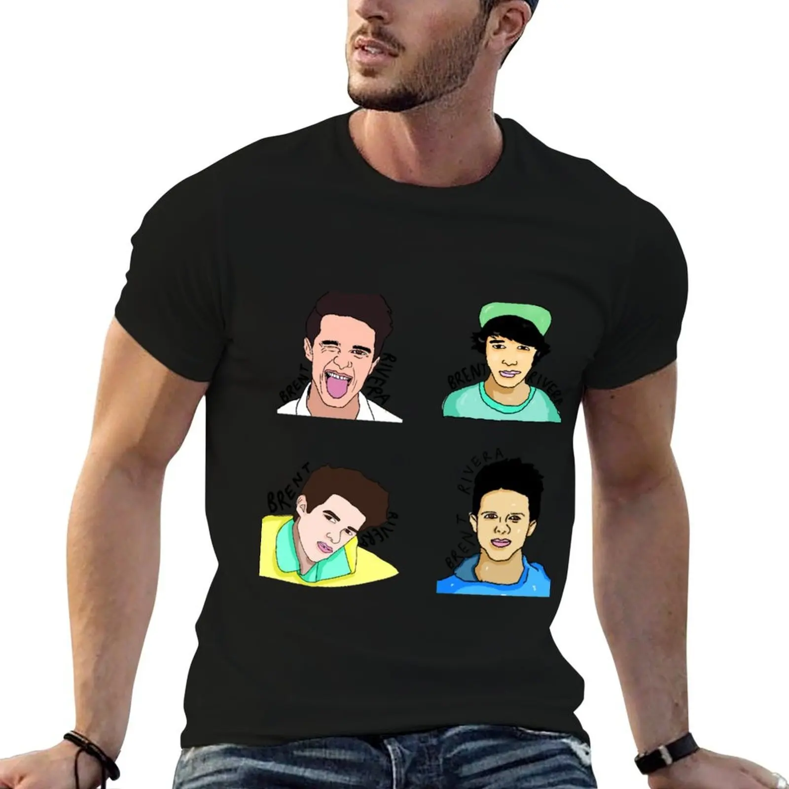 brent rivera T-Shirt Simple Solid Color Crew Neck Tee