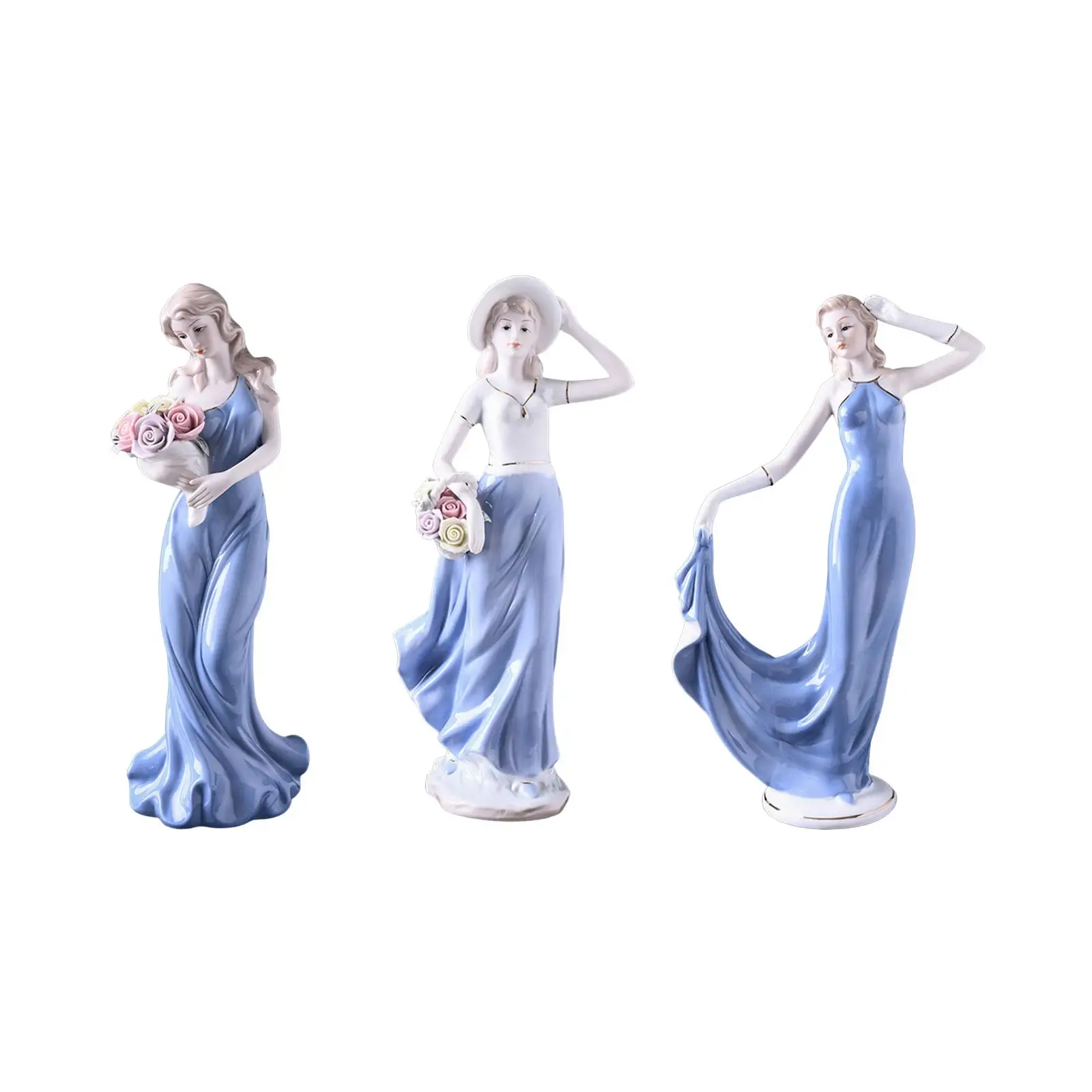 

Lady Statue Decorative Figurine Vivid Decoration for Home Table Bookshelf