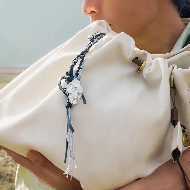 Songmont ヒーリング ストーン クリスタル 手織りバッグ アクセサリー