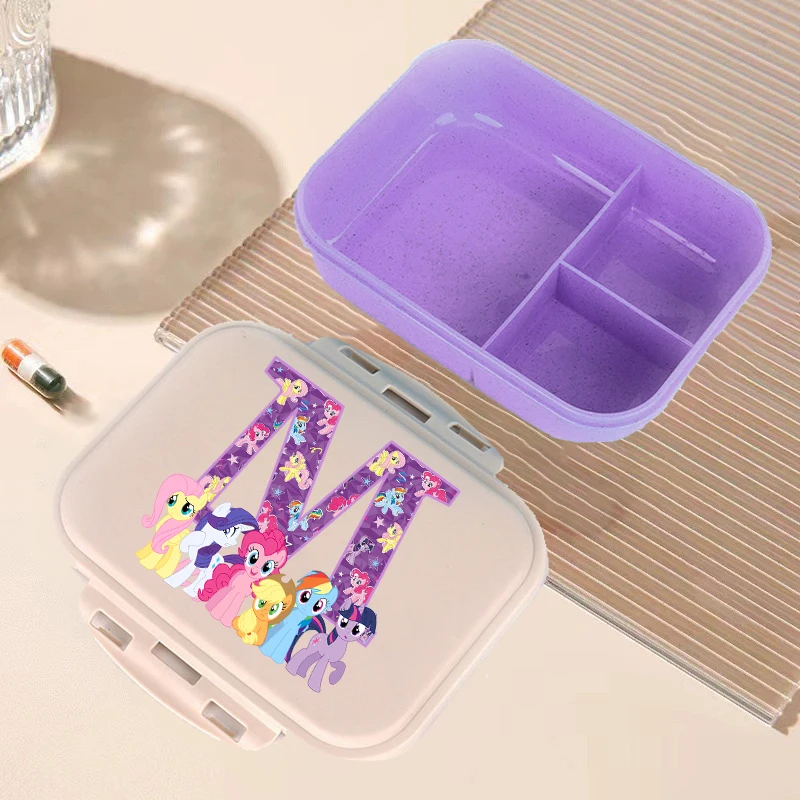 Boîte à déjeuner Bento My Little Ponys, lettre Kawaii A-Z, conteneurs de stockage des aliments, boîte à déjeuner pour enfants, cadeaux d'anniversaire pour enfants