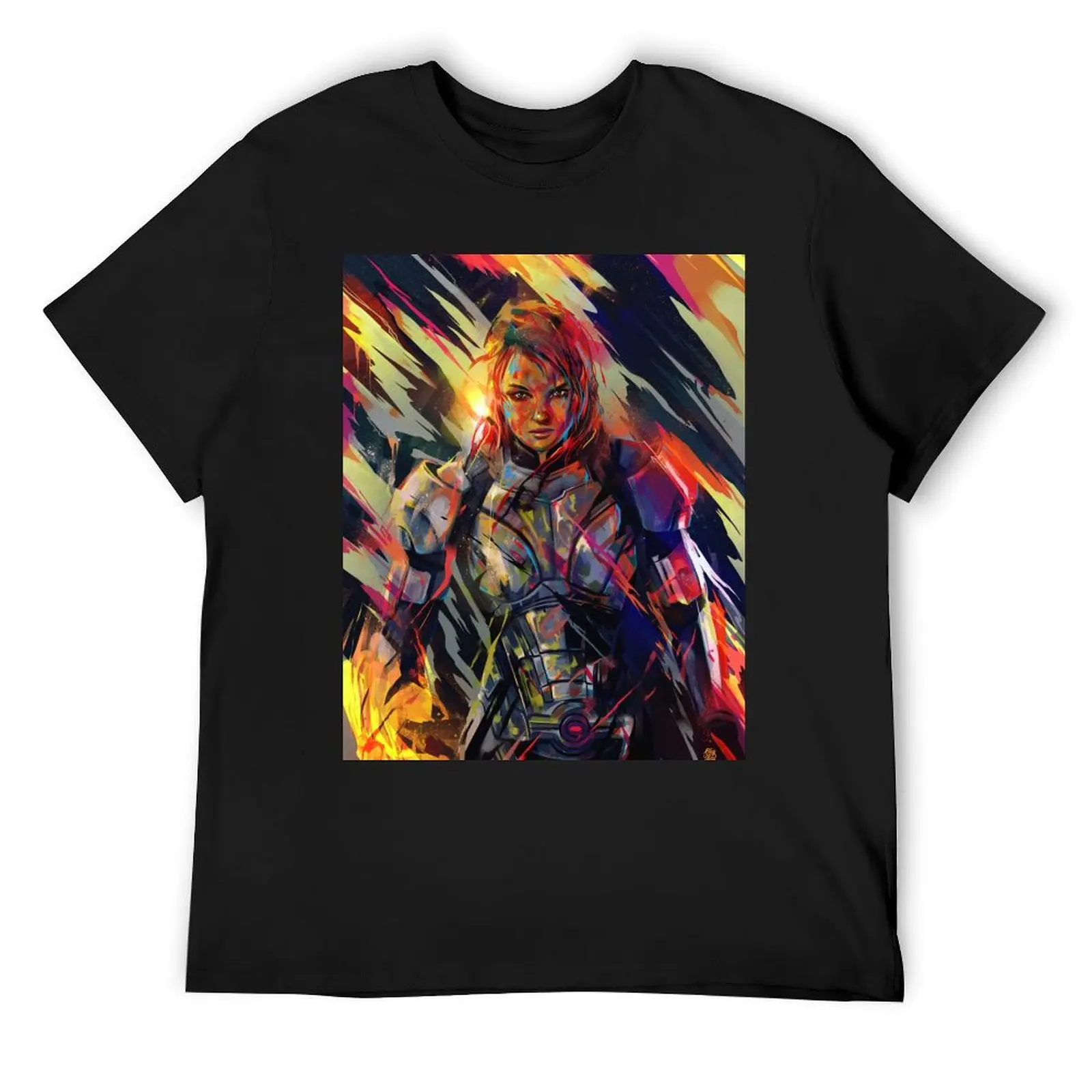 What are you drawing Ryan? // 516. Female Shepard. Mass Effect T-Shirt summer clothes anime figures sublime men tshirt