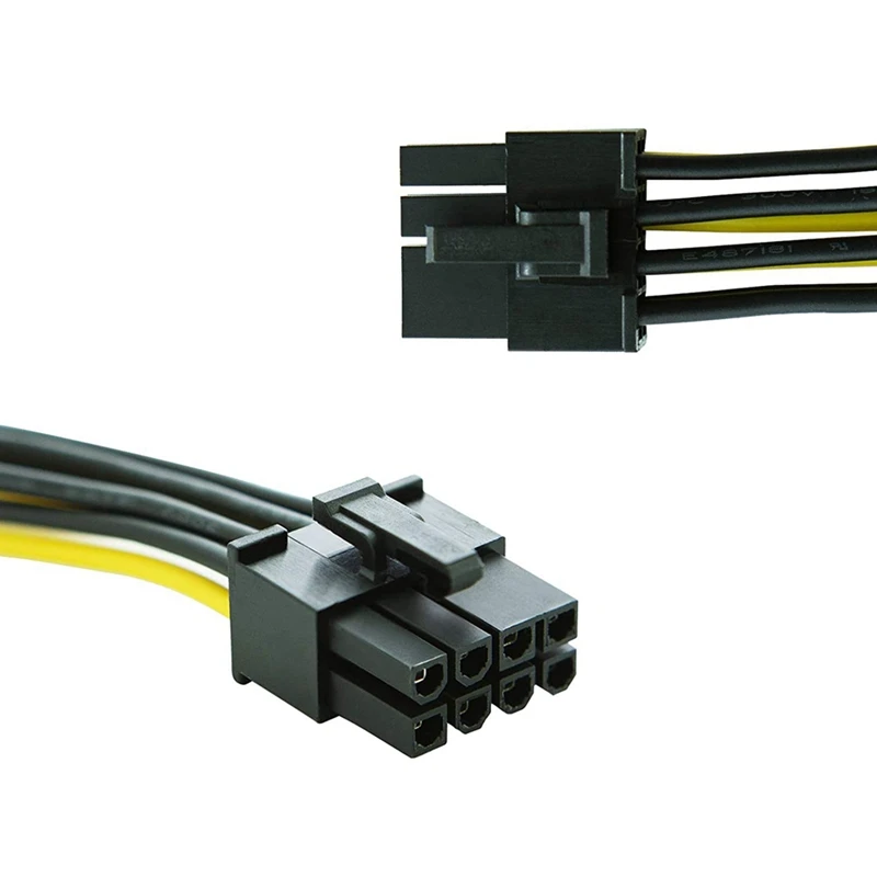 20 piezas 8 pines a doble 4 pines Cable de alimentación de tarjeta de vídeo 180W forma Y 8 pines PCI Express a doble Cable de alimentación de gráficos Molex de 4 pines