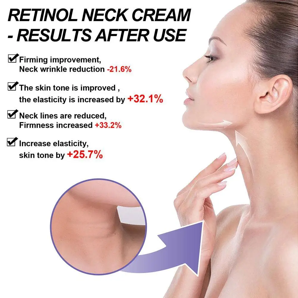 Retinol Neck Cream Wrinkle Removal Firming Sagging Improve Elasticity Fade Lines Eliminate Dead Skin Neck Care Massage Lotion