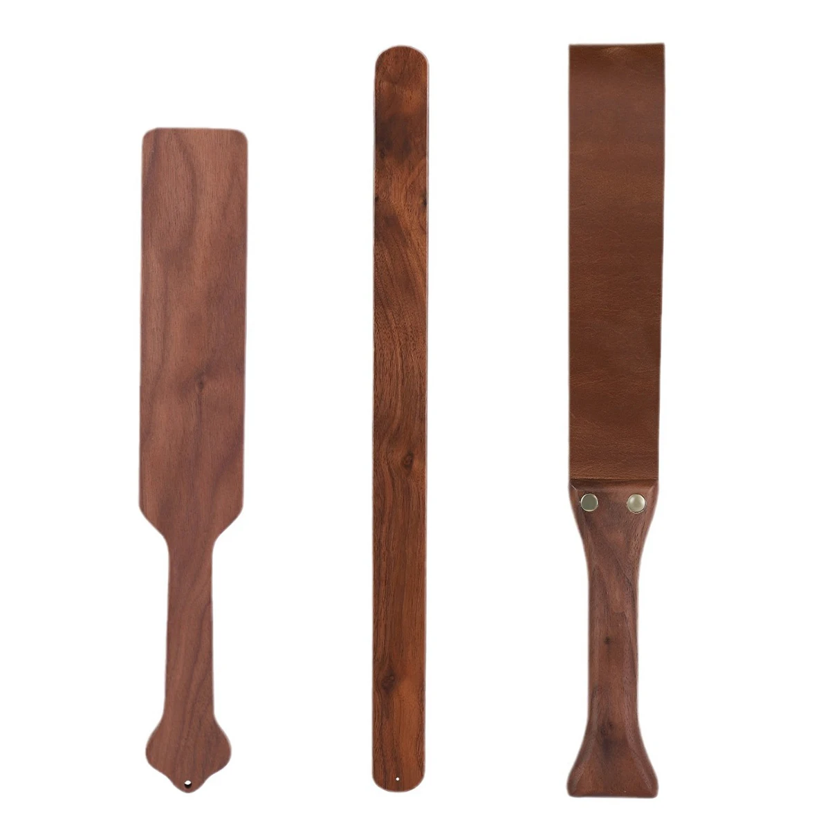 Walnut Wood，PU leather, Paddle, Riding Crop Solid Wood Horse whip,Submissive,Flog Spank Paddle