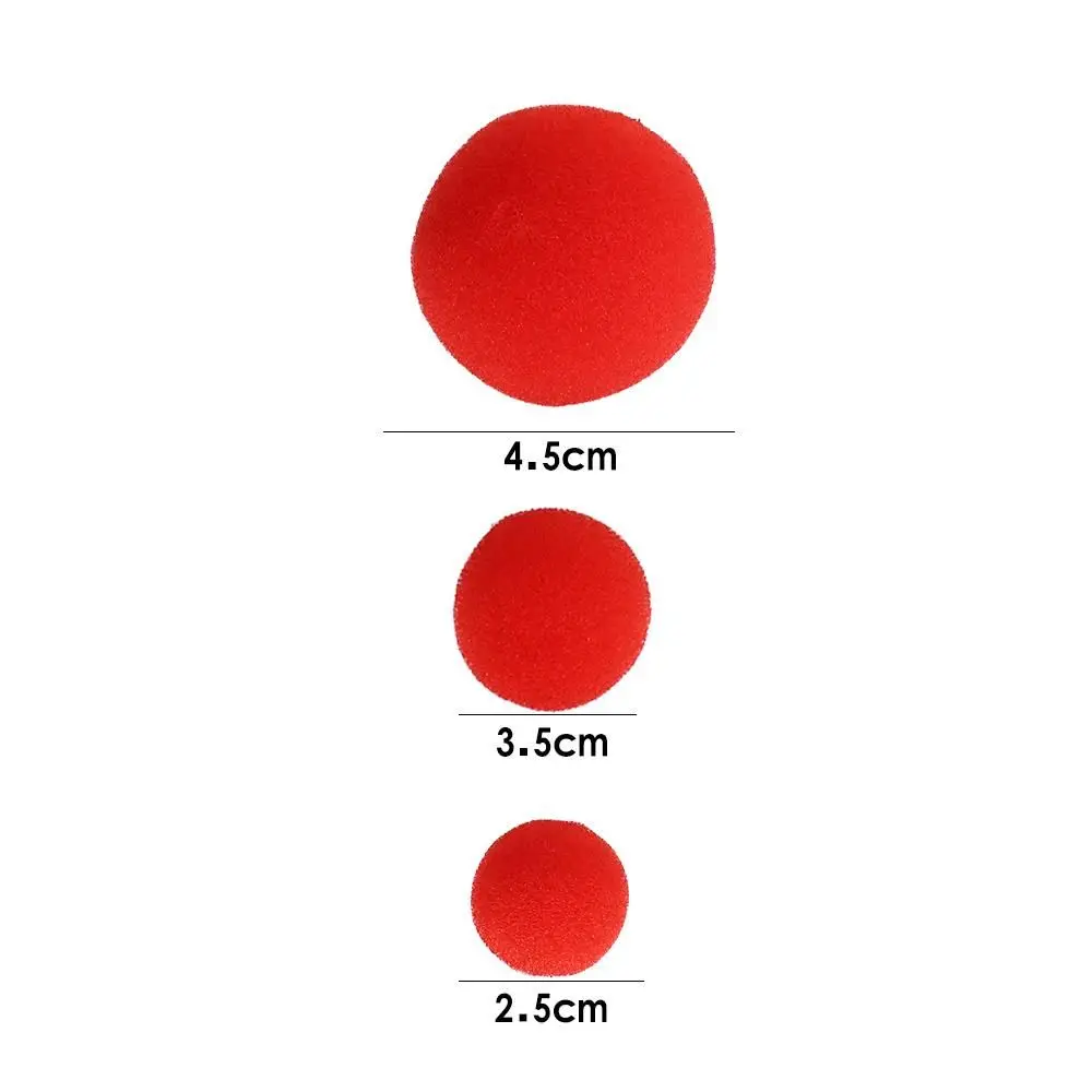 Esponjas grandes de comedia de ilusión Circular de mago, 10 Uds., 2,5 cm/3,5 cm/4,5 cm, bola de esponja mágica, trucos de magia rojos, bola de esponja para dedo