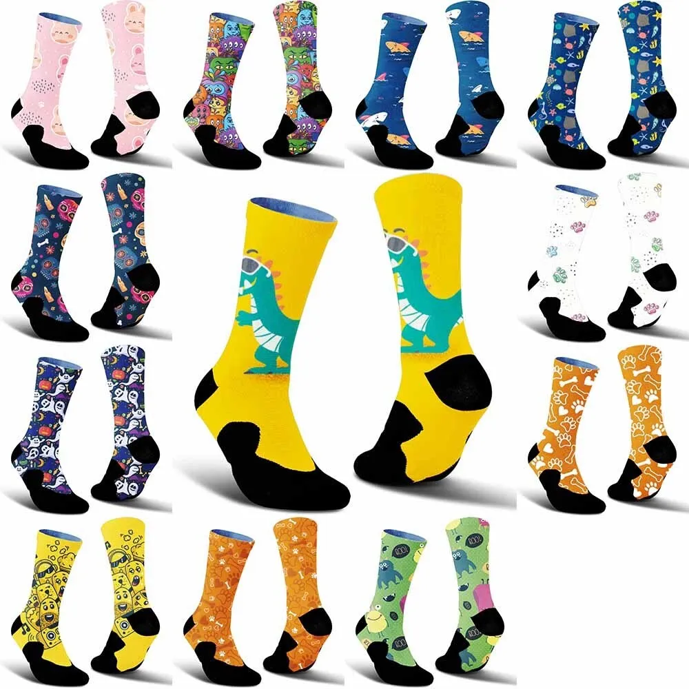 

Никаких обычных поездок! Персонализированные носки с полным принтом. От игривых динозавров с призрачным принтом, легко переключаемые стили.