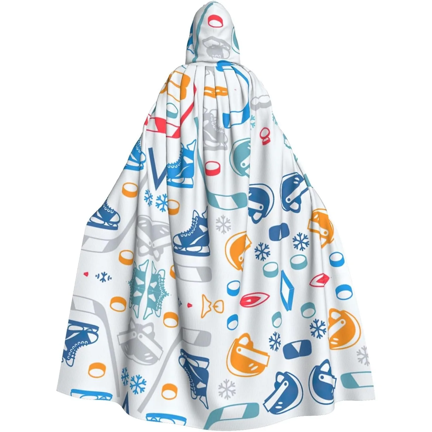 

Hockey Elements Creative Patterned print Adult Hooded Cape Carnival Festival Cape Cosplay Robe Costume party Gothic Carnival
