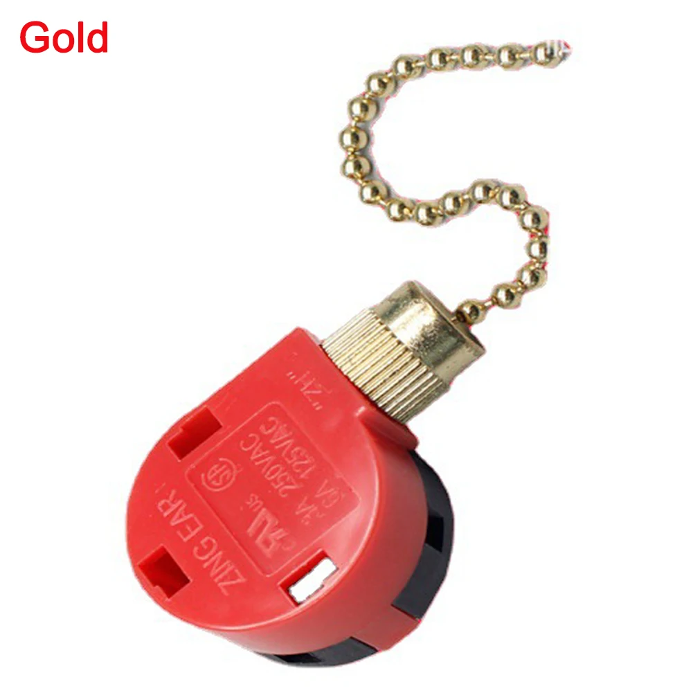 Ceiling Fan Switch 125/250V 3/6A 3 Speed 4 Wire Fan Pull Chain Switch Speed Control Switch Chandelier Switch Rope Switch