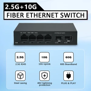 Optfocus-Interrupion Ethernet 10G SFP 2,5G RJ45 Gigabit Switch 2 5 GB 4 5 6 LAN-Ethernet-Faser-Optik-Hub 8 Hauptverkaufsschalter Gigabit 4 Türen - №4