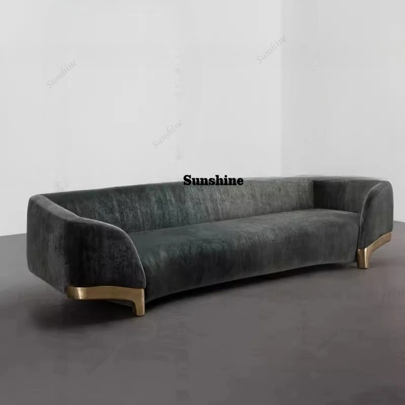 

Light luxury fabric simple modern large, small apartment three-person living room sofa Italian solid wood