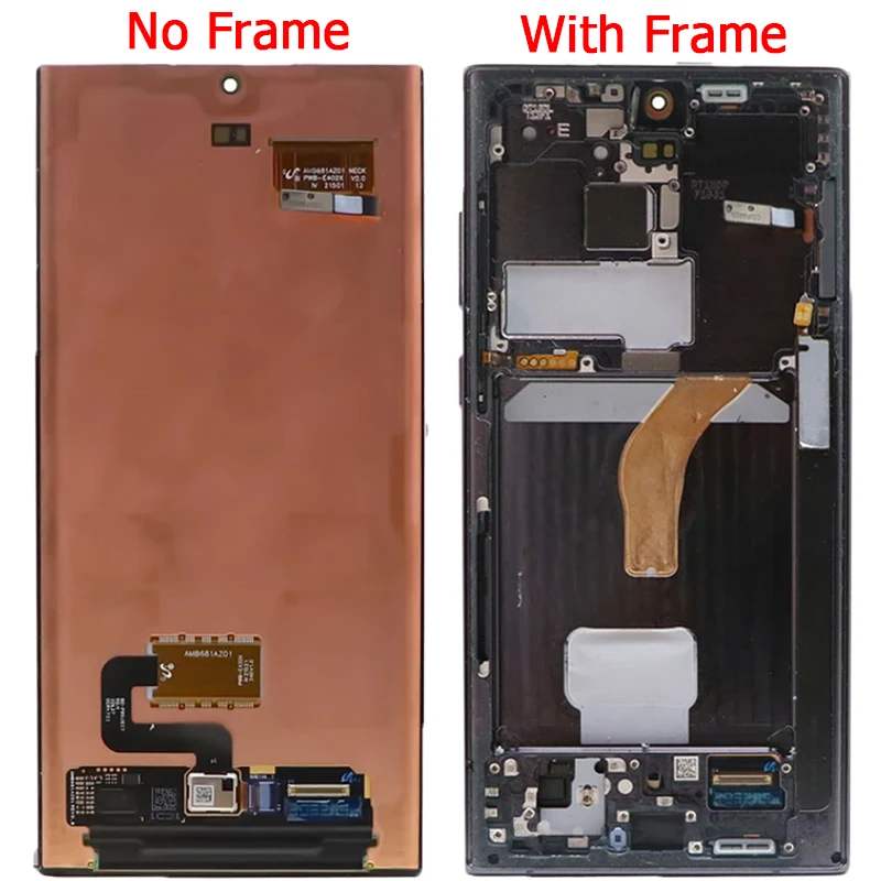 Pantalla LCD para Samsung S22 Ultra 5G, piezas de pantalla LCD con marco de 6,8 pulgadas, SM-S908B/DS, S908N, S908U