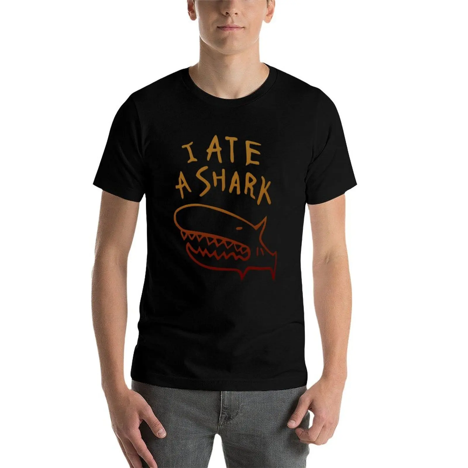 I Ate A Shark T-Shirt Gym Exercise Short Sleeve T-Shirt view 4