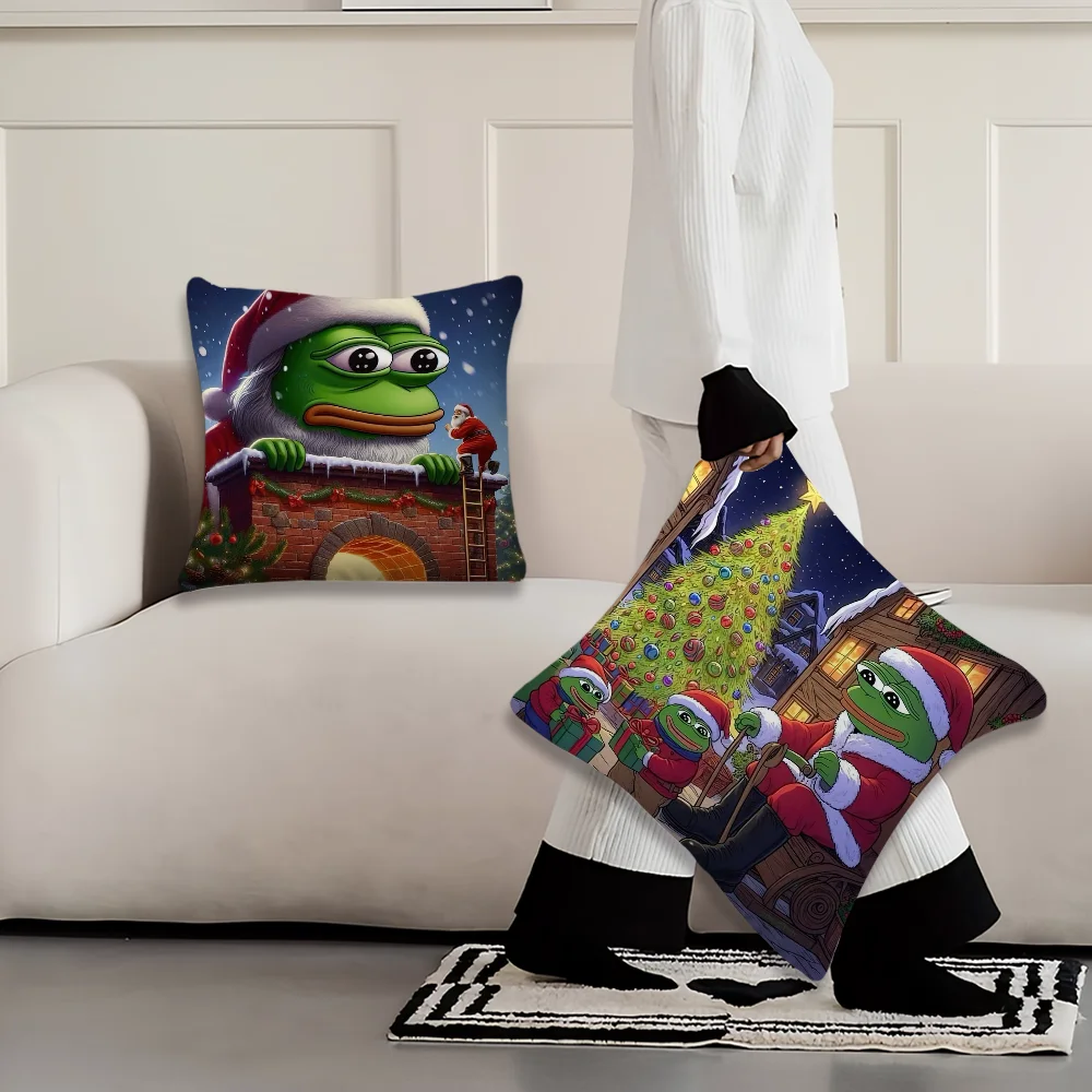 Funny P-Pepe the F-Frog Pillow Cover Printing Decoration Room Home Sofa living Office Coffee Shop Car Nordic Simplicity Cover