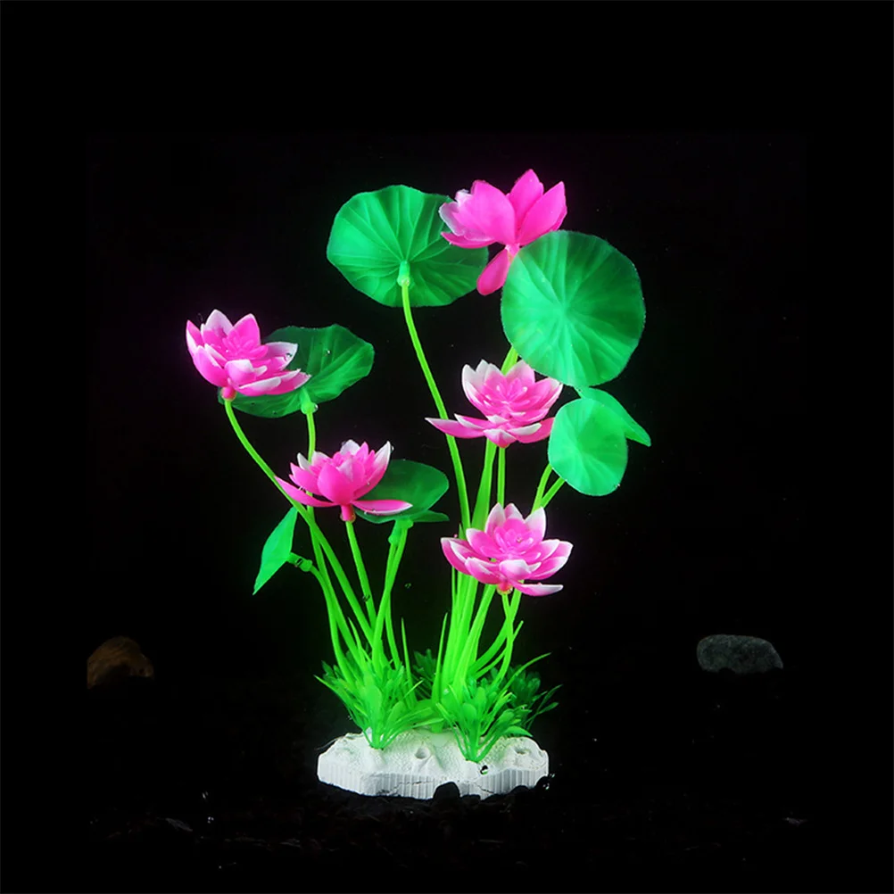

4pcs Simulation Lotus Flower Resin Aquarium Decor For Fish Tank Freshwater Office Desk Aquatic Plants Aquarium