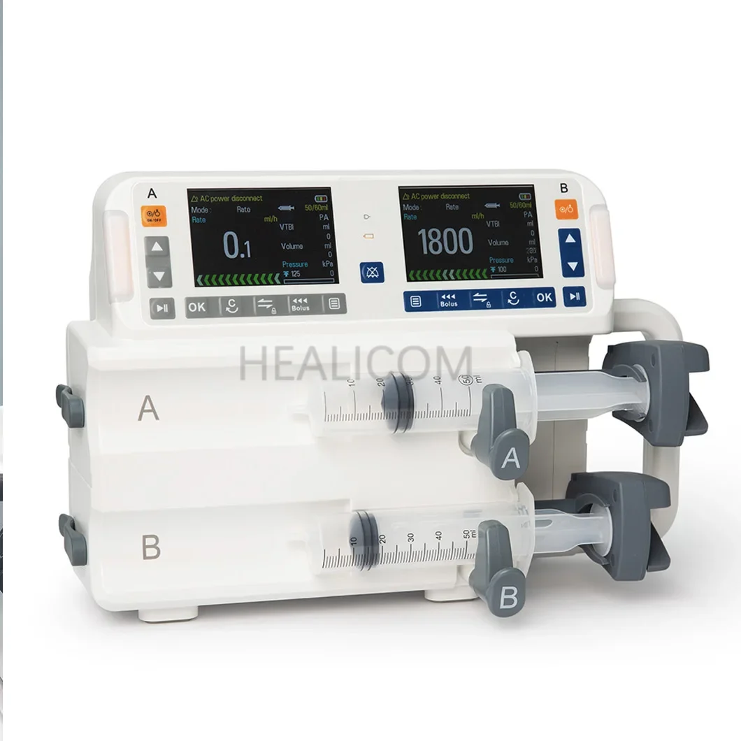 Medical 3.5-inch Large Color Display Independent Operating Channels sy ringe Pump